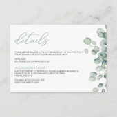 Elegant Greenery Eucalyptus Blätter Wedding Begleitkarte (Vorderseite)