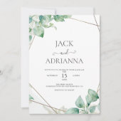 Elegant Greenery Eucalyptus Blätter Wedding Einladung (Vorderseite)