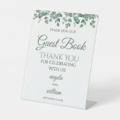 Elegant Greenery Eucalyptus Blätter Wedding Gast Sockelschild (Vorderseite)