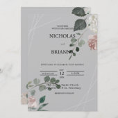 Elegant Greenery Eucalyptus Blätter Wedding Invita Einladung (Vorne/Hinten)
