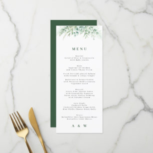Elegant Greenery Eucalyptus Blätter Wedding Menükarte