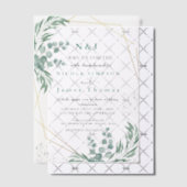 Elegant Greenery Eucalyptus Blätter Wedding Pergament Einladungen (Versetzt (Einladung))