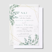 Elegant Greenery Eucalyptus Blätter Wedding Pergament Einladungen (Versetzt)