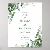 Elegant Greenery Eucalyptus Blätter Wedding Poster (Vorne)