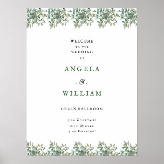 Elegant Greenery Eucalyptus Blätter Wedding Poster