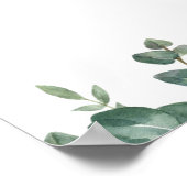 Elegant Greenery Eucalyptus Blätter Wedding Poster (Ecke)