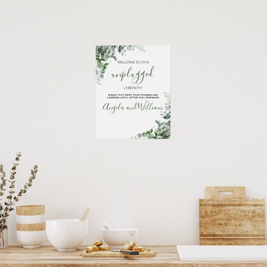 Elegant Greenery Eucalyptus Blätter Wedding Poster (Küche)