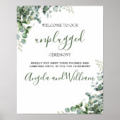 Elegant Greenery Eucalyptus Blätter Wedding Poster (Vorne)