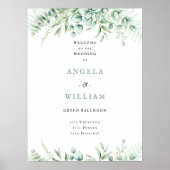 Elegant Greenery Eucalyptus Blätter Wedding Poster (Vorne)