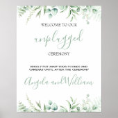 Elegant Greenery Eucalyptus Blätter Wedding Poster (Vorne)