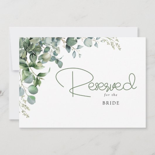 Elegant Greenery Eucalyptus Blätter Wedding Reserv (Vorderseite)
