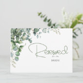 Elegant Greenery Eucalyptus Blätter Wedding Reserv (Stehend Vorderseite)