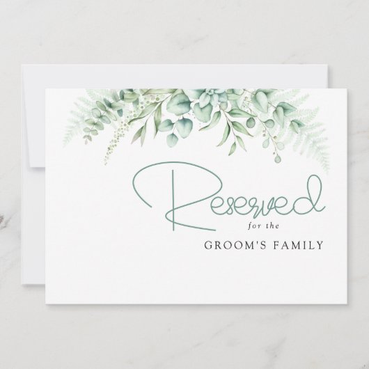 Elegant Greenery Eucalyptus Blätter Wedding Reserv (Vorderseite)