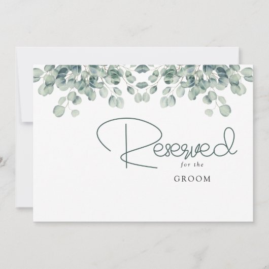 Elegant Greenery Eucalyptus Blätter Wedding Reserv (Vorderseite)