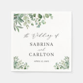 Elegant Greenery Eucalyptus Blätter Wedding Serviette (Vorderseite)