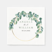 Elegant Greenery Eucalyptus Blätter Wedding Serviette (Vorderseite)