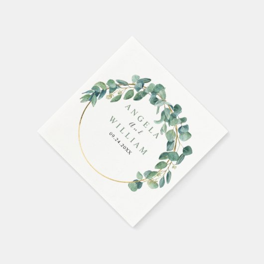 Elegant Greenery Eucalyptus Blätter Wedding Serviette (Ecke)
