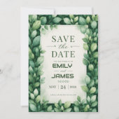 Elegant Greenery Eucalyptus Botanical  Save The Date (Vorderseite)
