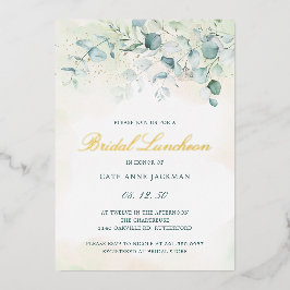 Elegant Greenery Eucalyptus Bridal Luncheon Gold Folieneinladung