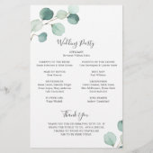 Elegant Greenery Eucalyptus Budget Hochzeitsprogra Flyer (Hinten)