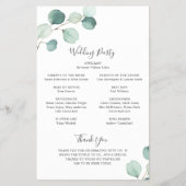 Elegant Greenery Eucalyptus Budget Hochzeitsprogra Flyer (Hinten)