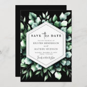 Elegant Greenery Eucalyptus Digital Wedding Save The Date (Vorne/Hinten)