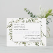 Elegant Greenery Eucalyptus Foliage Baby Shower Folieneinladung (Stehend vorne)