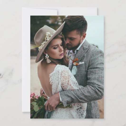 Elegant Greenery Eucalyptus Foto Wedding Save The Date (Rückseite)