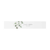 Elegant Greenery Eucalyptus Gold Wedding Einladungsbanderole (Flach)