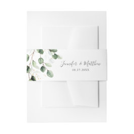 Elegant Greenery Eucalyptus Gold Wedding Einladungsbanderole