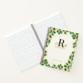 Elegant Greenery Eucalyptus Mit Monogramm Notizblock (Innenseite)