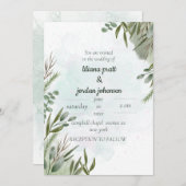 Elegant Greenery Eucalyptus Moss Sages Einladung (Vorne/Hinten)