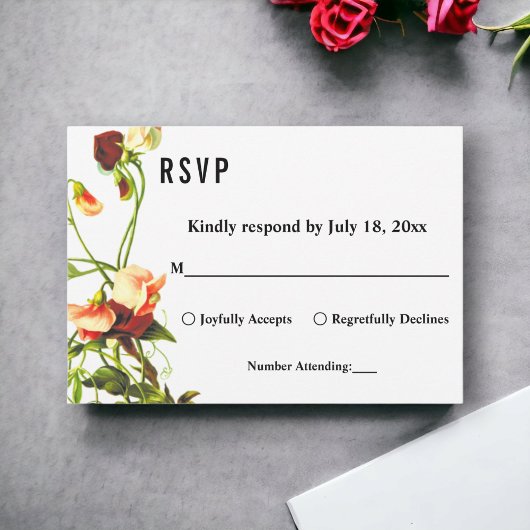 Elegant Greenery Eucalyptus Rose Blumenhochzeit RSVP Karte