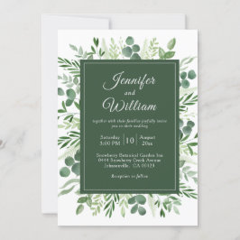 Elegant Greenery Eucalyptus Rustic Wedding Einladung