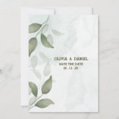 Elegant Greenery Eucalyptus Verlasse Rustikale Hoc Einladung (Rückseite)