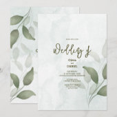 Elegant Greenery Eucalyptus Verlasse Rustikale Hoc Einladung (Vorne/Hinten)