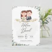 Elegant Greenery Eucalyptus Verlasse Rustikale Hoc Einladung (Stehend Vorderseite)