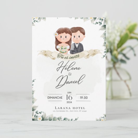 Elegant Greenery Eucalyptus Verlasse Rustikale Hoc Einladung (Stehend Vorderseite)