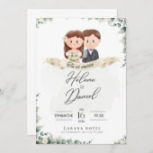 Elegant Greenery Eucalyptus Verlasse Rustikale Hoc Einladung (Vorne/Hinten)