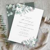 Elegant Greenery Eucalyptus Watercolor Wedding Einladung
