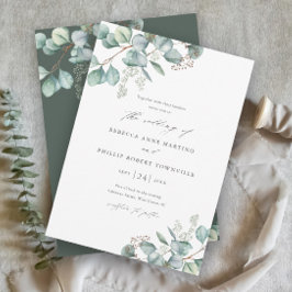 Elegant Greenery Eucalyptus Watercolor Wedding Einladung