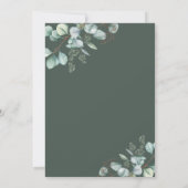 Elegant Greenery Eucalyptus Watercolor Wedding Einladung (Rückseite)