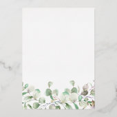 Elegant Greenery Eucalyptus Watercolor Wedding Folieneinladung (Rückseite)