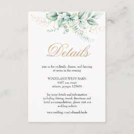 Elegant Greenery Eucalyptus Wedding Begleitkarte