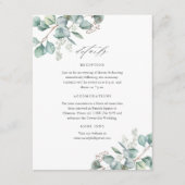 Elegant Greenery Eucalyptus Wedding Details Begleitkarte (Vorderseite)