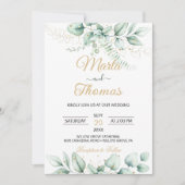 Elegant Greenery Eucalyptus Wedding Einladung (Vorderseite)