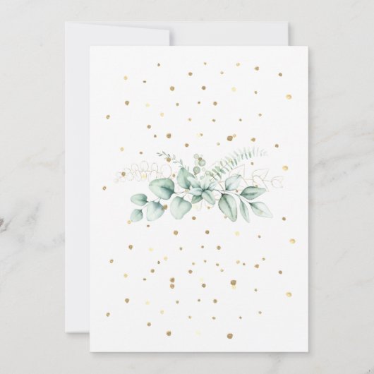 Elegant Greenery Eucalyptus Wedding Einladung (Rückseite)