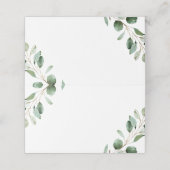 Elegant Greenery Eucalyptus Wedding Folded Blank Platzkarte (Außenseite Aufgefaltet)