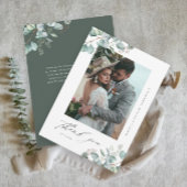 Elegant Greenery Eucalyptus Wedding Foto Dankeskarte