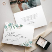 Elegant Greenery Eucalyptus Wedding Foto Dankeskarte